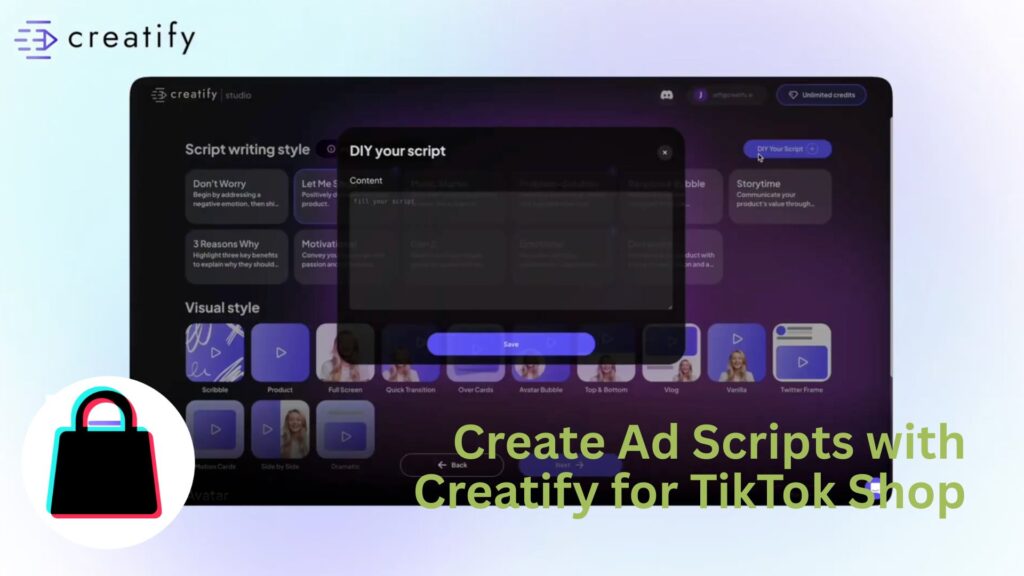 create ad scripts with creatify